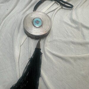 Antique Sterling Art Deco Evans Guilloche Powder Compact Wristlet W/ Tassel